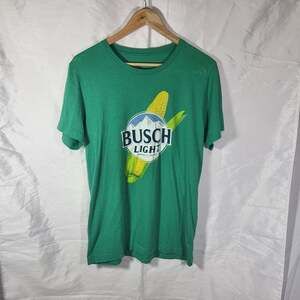 Brew City Busch Light  Corn Graphic T-Shirt Green Size Medium